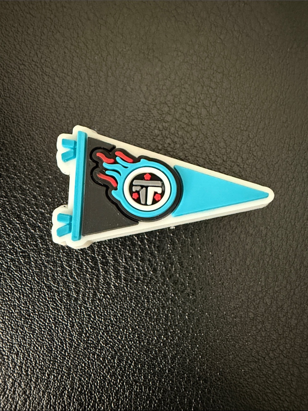 Blue & Black Kids Flag Pin with Flame Emblem Tennessee titans croc charm